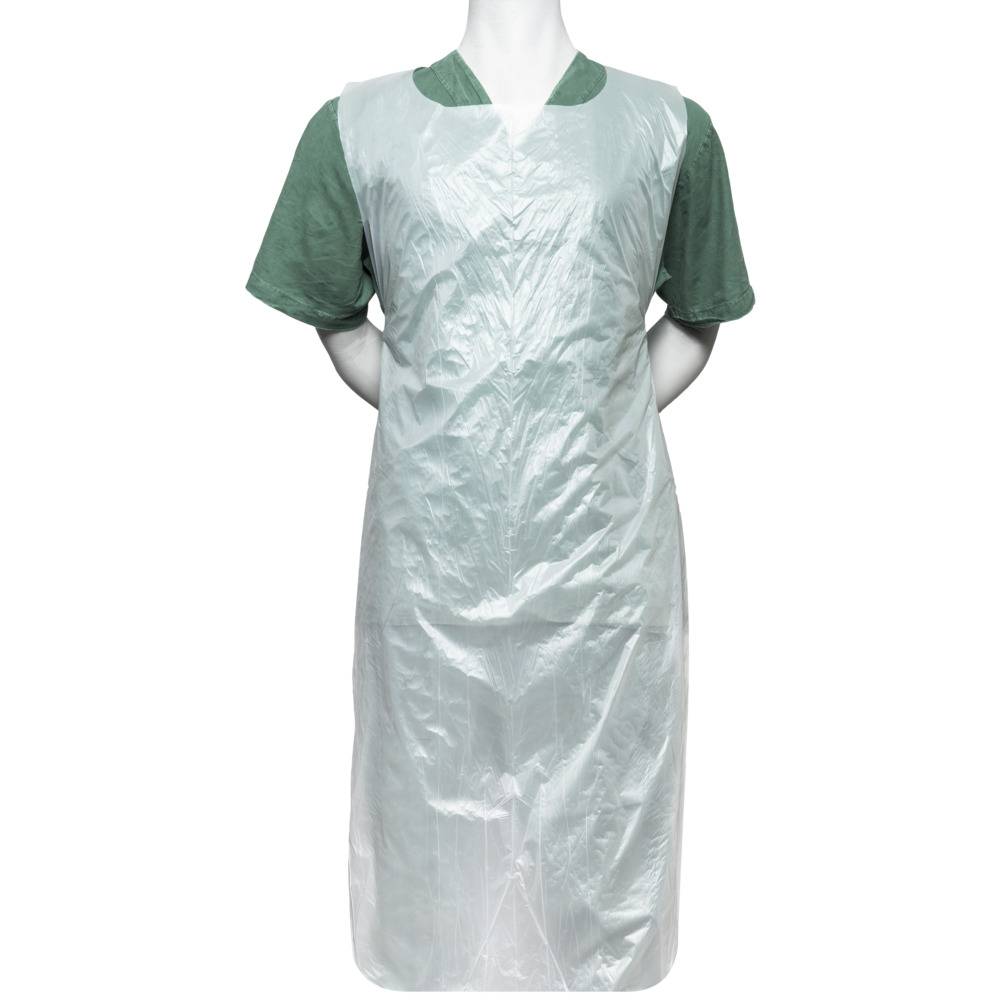 Bionedbrydeligt og komposterbart forklæde, Finess Hygiene, 125x80cm, hvid, engangs