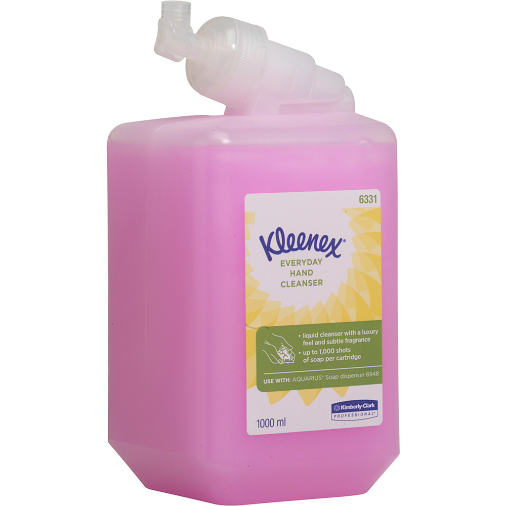 Håndsæbe, Kimberly-Clark Kleenex, 1000 ml, med farve og parfume, flydende,1 ml pr. dosering