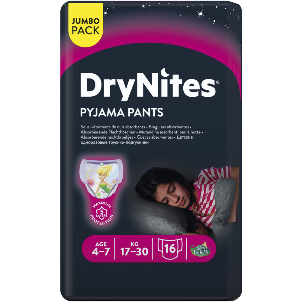Børneble, bukseble, DryNites Pyjama Pants, 4-7 år, med print, 17-30 kg