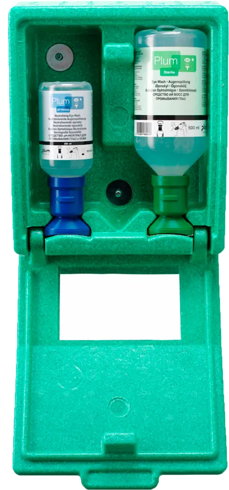 Plum øjenskyl vægstation inkl. 200 ml. og 500 ml.